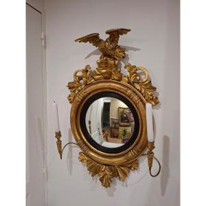 Golden Wooden Witch Mirror 