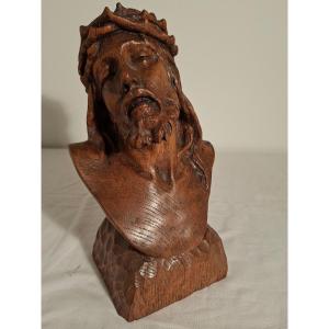 Bust Of Christ With A Crown Of Thorns 