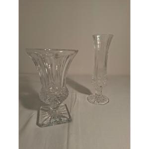 Medici Vase And Soliflore In Crystal From St Louis