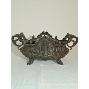 Silver-plated Metal Planter In The Louis XV Style