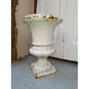 Medicis Vase In White Lacquered Cast Iron