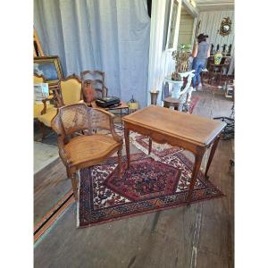 Desk With Cane Armchair