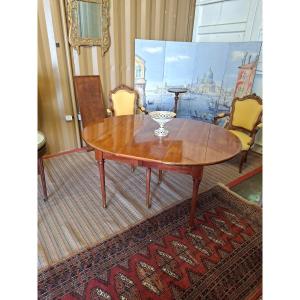 Mahogany Shutter Table On 6 Castor Legs With Extensions