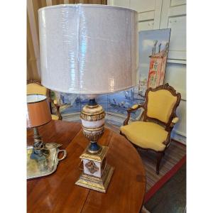 Baroque Lamp In Painted Wood