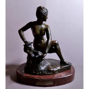 Alfred Boucher (1850 - 1934) "diane Surprise" Bronze 