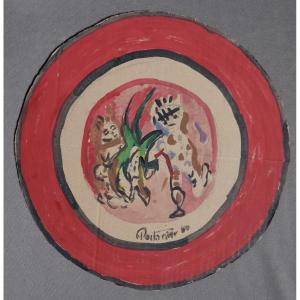 Gilbert Portanier - Plate Project - Original Watercolor - Vallauris