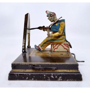 Philip Vielmetter - The Drawing Clown - Mechanical Toy, Germany Circa 1900 (painting Clown) 