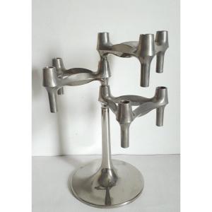 Candlestick Hans Nagel And Werner Stoff Chromed Metal 1970