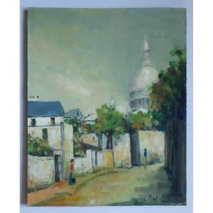 Charles Piat Oil On Panel Paris Montmartre Basilica Of The Sacred Heart