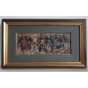 Maurille Prevost (born In 1922) Oil On Canvas City Landscape Street Scene