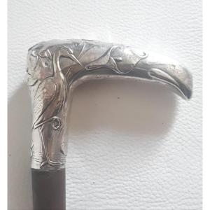 Silver Cane Knob 1900 Art Nouveau