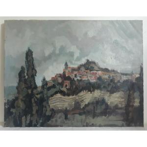 Claude Grand View Of Lautrec Aveyron Oil On Canvas 1968
