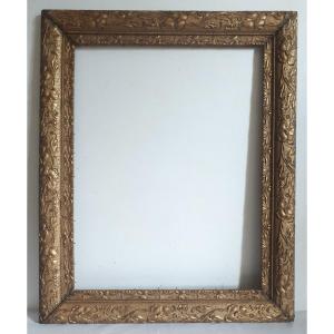 1900 Art Nouveau Frame In Wood And Gilded Stucco For Painting 51 X 39.5 Cm