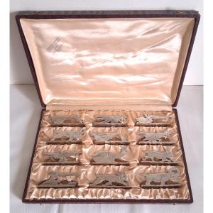 Set Of 12 Animal Knife Rests 1930s Art Deco In The Style Of Benjamin Rabier