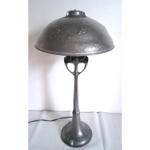 Hugo Leven For Kayserzinn Pewter Lamp 1900 Art Nouveau