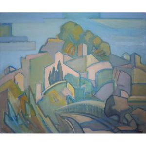 Henri Herbaut (1890-1971) Provençal Landscape, Oil On Panel 1966
