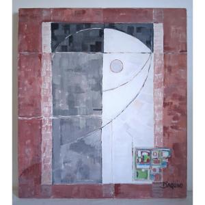 Abstract Composition Acrylic On Canvas d'Aquino