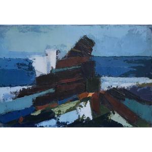 Michel Dufour, Oil On Canvas, Abstract Composition