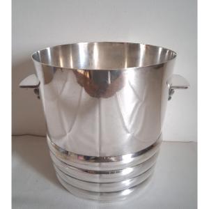 Silver-plated Metal Champagne Bucket, 1930s Art Deco