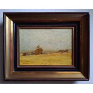 Emile Boulard (1863-1943) Oil On Wood Landscape