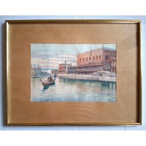 Watercolor View Of Venice, The Doge's Palace