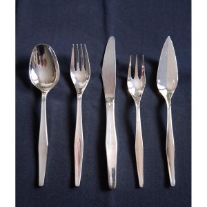 Lino Sabattini For Christofle Orly 12-piece Cutlery Set, 62 Pieces, Design 1957