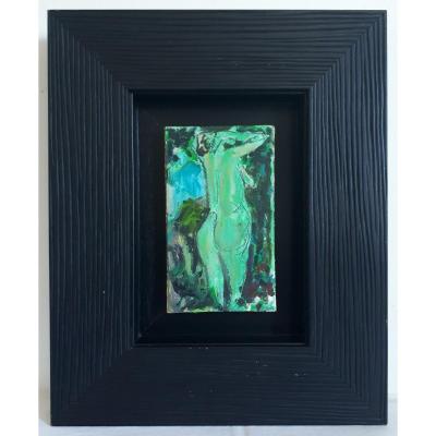 Hervé Fayel Oil On Panel Female Nude Frame American Box