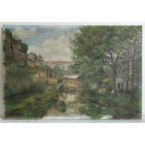 Alphonse Beffort (1886-1966) Oil On Canvas River Landscape