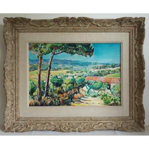 Stéphane Sciortino (born In 1925) Landscape Near Cap Camarat - Var - Oil On Canvas 1973