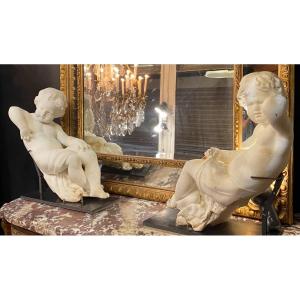 Marble Fountain Elements Representing Baby