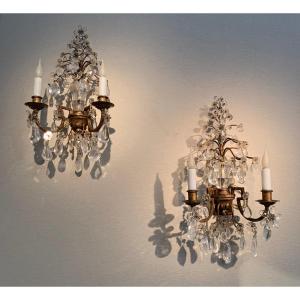 Pair Of Crystal Sconces