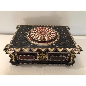 Large Box In Ebony, Red Scales And Ivory, Louis XIV Period