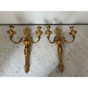 Pair Of Louis XVI Period Putto Wall Lights