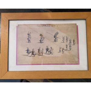 Estampe Signée Jacques Callot 17ème siècle