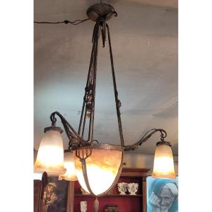 Lustre Art Deco Signé Muller Freres