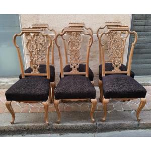 Set Of 6 18th Century Venetian Chairs