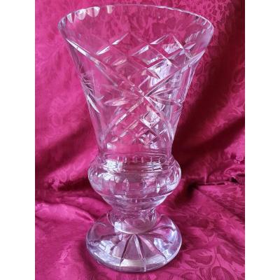 Grand Vase En Cristal Forme Médicis