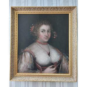 Portrait de dame epoque Louis XIV