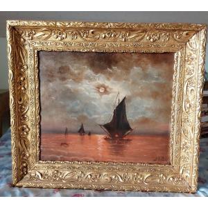 Huile sur toile epoque XIXeme 