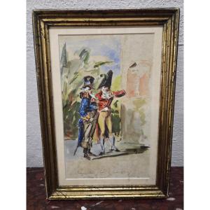 Gouache On Paper By Georges Cain