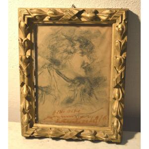 Charcoal Portrait Of A Woman