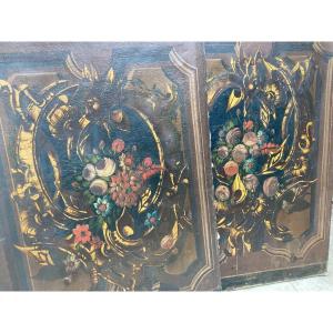 Pair Of Italian Painted Canvases