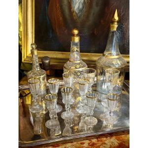 18th Century Louis XVI Period Table Crystalware, 12 Pieces. 