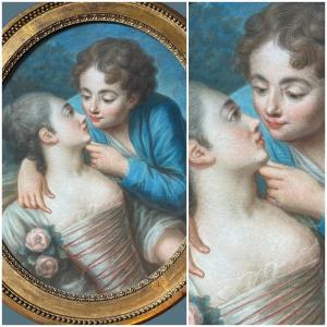 Elegant Desires For Shared Love. 18th Century Pastel. Transition