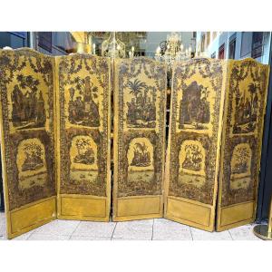 Arte Povera, 5 18th Century Folding Screens, Theater Sets, Science, Music-painting, Garden