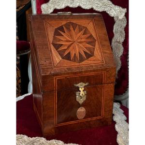 Cutlery Box, Inlaid, 18th Century, Complete Inside.