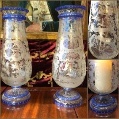 Baluster Vases, Engraved Glass, Circa 1825.