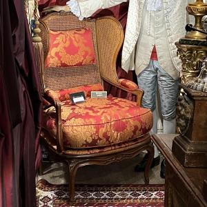 Imposing Rare Shepherdess By J.boucault, Louis XV Period, Cane Background