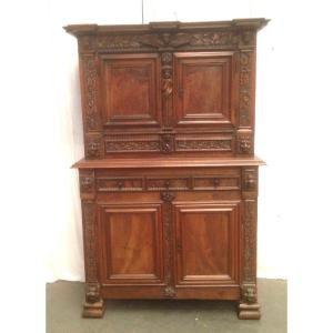 Buffet With Four Sections In Solid Walnut XVIII Century