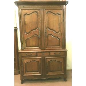 Buffet 2 Corps En Chêne Massif Bahut 2 Corps En Chêne Marqueté De Bois Clair